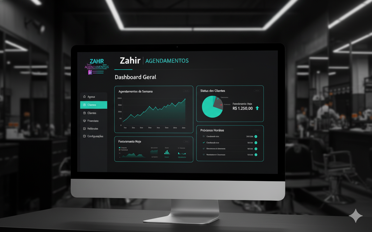 Dashboard do Sistema Zahir Agendamentos